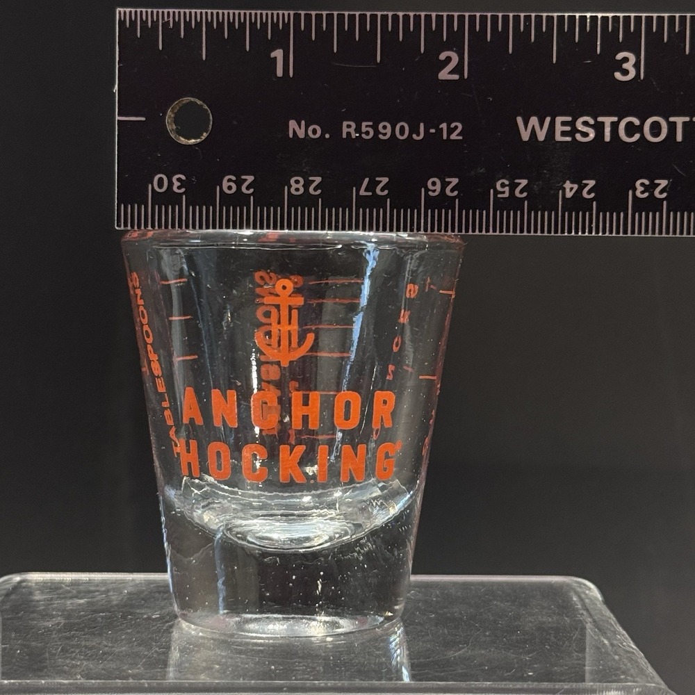 Anchor Hocking Measuring Shot Glass 2oz Red Lettering Kitchen Tool Gadget - Picture 8 of 8
